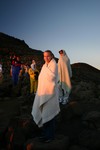Sunrise at Haleakala Crater. It is very cold before the suncomes up.